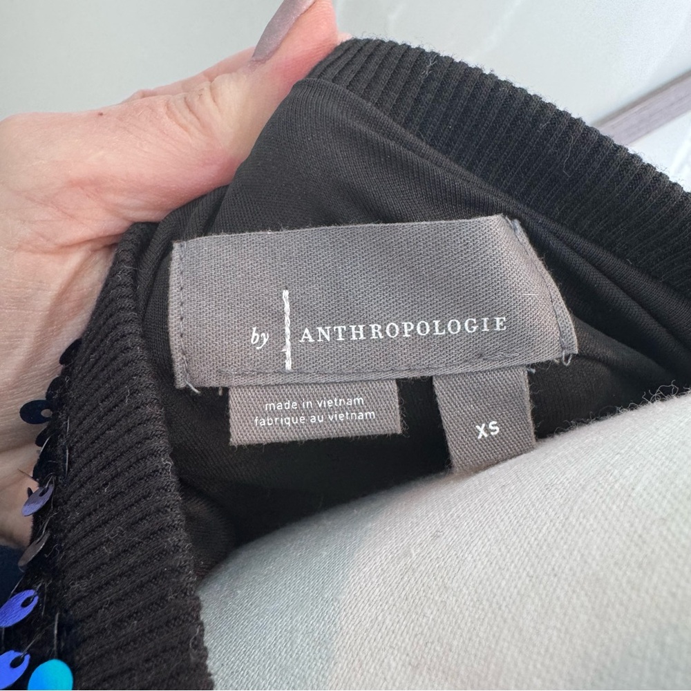 Anthropologie Black and Blue Sequin Sweater - Picture 4 of 9